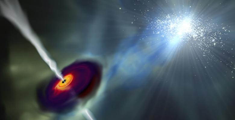 New Study Finds Radiation from Nearby Galaxies Helped Fuel First Monster Black Holes